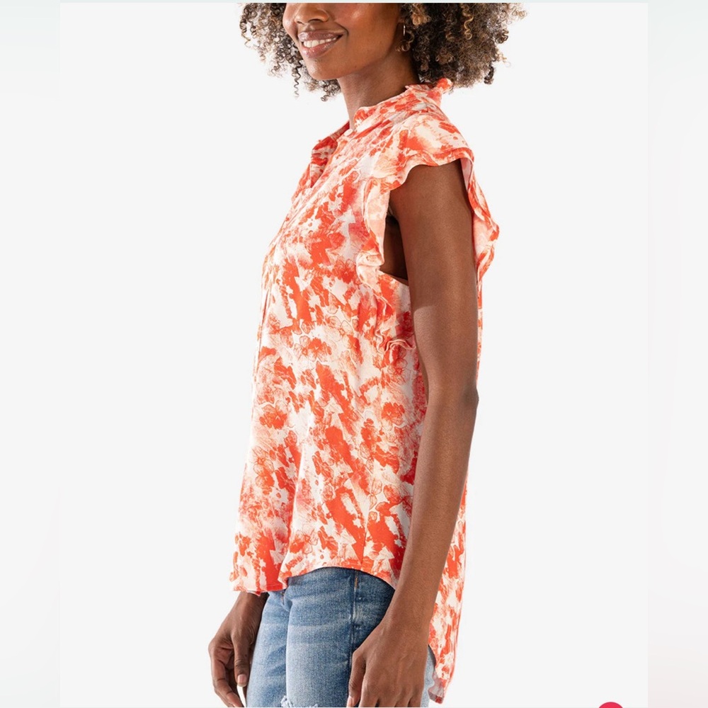 KUT FROM THE‎ KLOTH  SLEEVELESS RUFFLE BUTTON UP TOP Size M - Picture 7 of 13